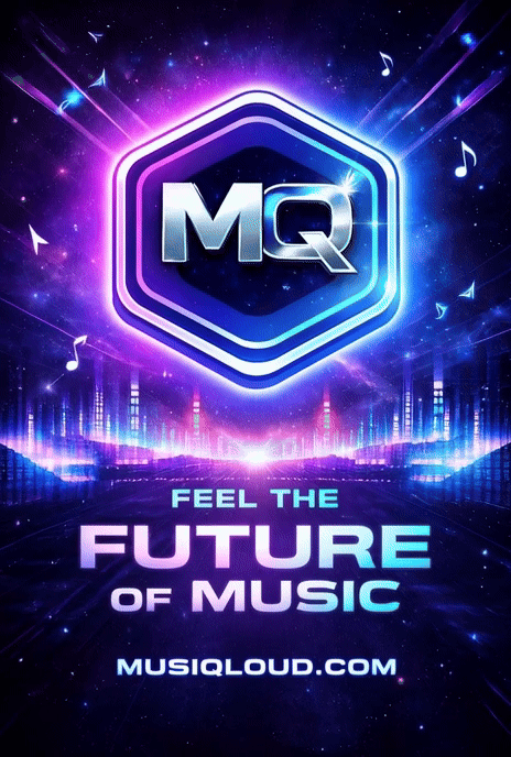 MusiQloud animated banner showcasing international music community – social music platform for artists, DJs and fans