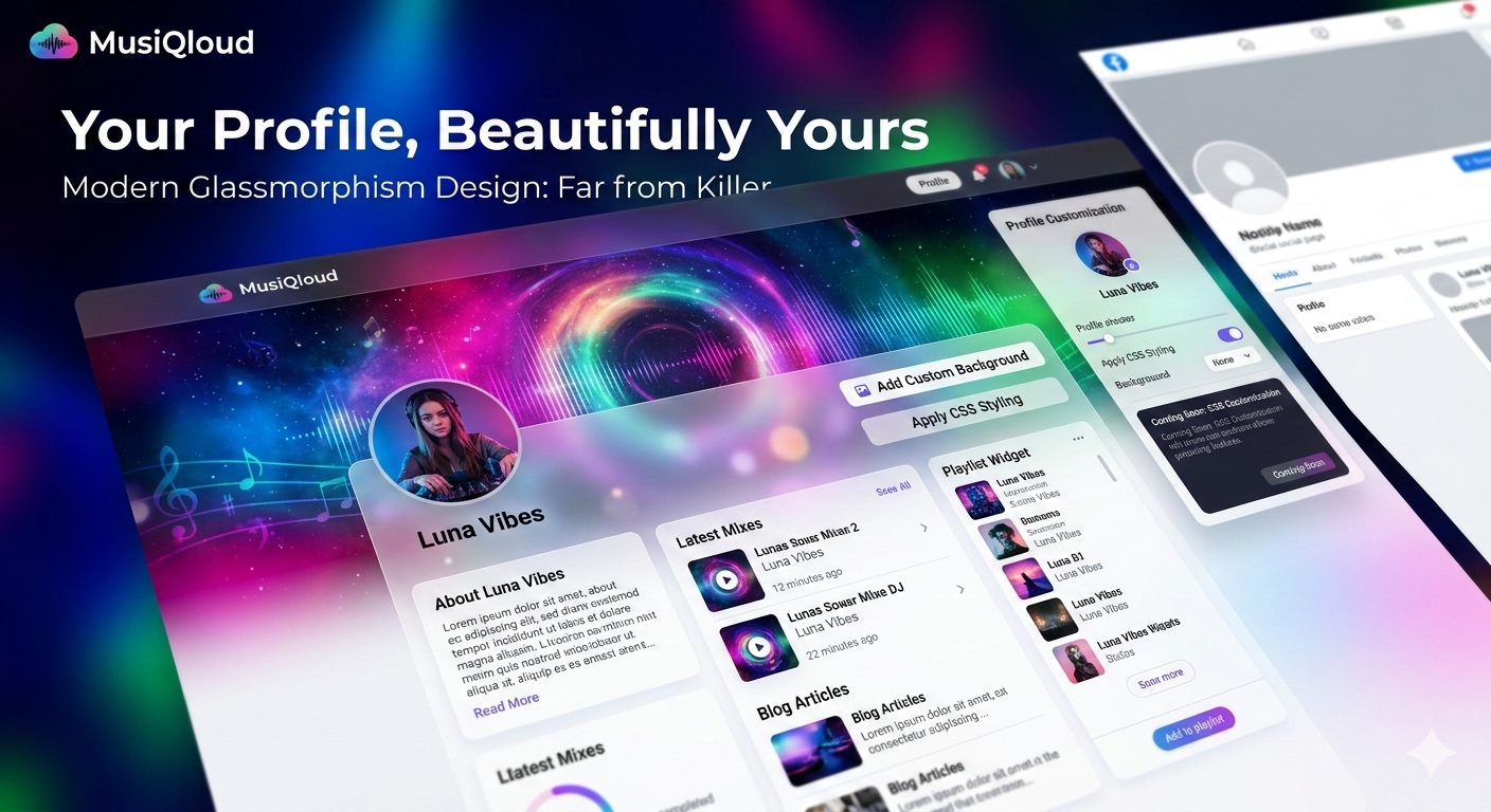 Custom profile background options on MusiQloud